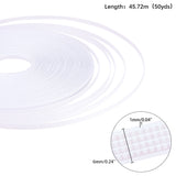 Polyester & Plastic Boning Sewing Wedding Dress Fabric, DIY Sewing Supplies Accessories, White, 6mm, about 50yards/roll(45.72m/roll)