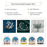 Round Craft Copper Wire, Light Gold, 0.5mm, 24 Gauge