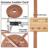 2M Flat Leather Cord, for Jewelry Making, Camel, 6x2mm, about 2.19 Yards(2m)/pc