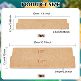 2Pcs 2 Style MDF Ribbon Tail Board, Ribbon Tail Ruler, Wreath Supplies, Ribbon Measuring Board, BurlyWood, 30~35x6.3~12x0.6cm, 1pc/style