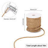 3-Ply Polyester Cord, with Spool, Twisted Rope, for DIY Cord Jewelry Findings, Dark Goldenrod, 5mm, Spool: 82x83mm, about 18m/roll