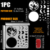 PET Hollow Out Drawing Painting Stencils, for DIY Scrapbook, Photo Album, Moon, 30x30cm