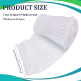 6 Yards Laser Polyester Pleated Lace Trim, Ruffled Lace Ribbon for Garment Accessories, White, 5-1/2~5-7/8 inch(140~150mm)