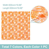 Cotton Cloth Set, Rectangle with Flower Pattern, Mixed Color, 50x50.5x0.01cm, 7pcs/set