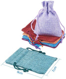 Burlap Packing Pouches Drawstring Bags, Mixed Color, 9x7cm, 10pcs/se