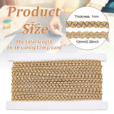 Braided Polyester Lace Trim, Garment Accessories, Dark Khaki, 3/8 inch(10mm), about 16.40 Yards(15m)/Card