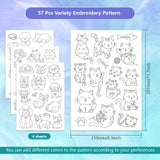 4 Sheets 11.6x8.2 Inch Stick and Stitch Embroidery Patterns, Non-woven Fabrics Water Soluble Embroidery Stabilizers, Cat Shape, 297x210mmm