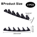 Plastic Hook Hangers, Vertical Hook Rack, 5 Hooks Rail, for Outdoor Folding Lounge Chair, Black, 250x17x38mm, Hole: 5mm