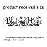 PVC Wall Stickers, for Home Living Room Bedroom Decoration, Black, Word Bless This Home And All Who Enter, Word, 1020x280mm