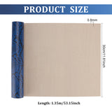 Snakeskin Pattern PU Leather Fabric, for DIY Crafts, Marine Blue, 135x30x0.08cm