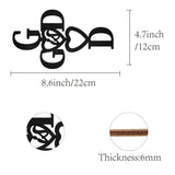 Laser Cut Basswood Wall Sculpture, for Home Decoration Kitchen Supplies, Word, Black, 120x300x5mm