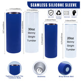 2Pcs 2 Style Silicone Cup Sleeve, Sublimation Tumblers, Insulated Reusable Cup Sleeves, Column, Royal Blue, 80~82x205~235mm, Inner Diameter: 75~79mm, 1pc/style