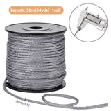 50M Nylon Braided Cords, Round, Slate Gray, 3mm, about 54.68 Yards(50m)/Roll