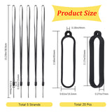 DIY Anti-lost Electronic Stylus & Lighter Pendant Necklace Making Kit, Including Rubber Lanyard Straps, Silicone Pendant, Black, 25Pcs/box