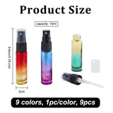 Glass Gradient Color Spray Bottle, Mixed Color, 9.6x2cm, capacity: 10ml