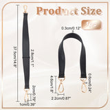 Cowhide Shoulder Bag Straps, with Zinc Alloy Swivel Clasps, for Bag Handle Replacement Accessories, Black, 37.5x2.8x0.3cm
