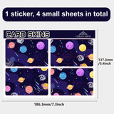 PVC Plastic Waterproof Card Stickers, Self-adhesion Card Skin for Bank Card Decor, Rectangle, Planet, 186.3x137.3mm