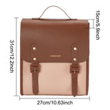 DIY PU Leather Sew on Backpack Kits, including Fabric, Adjustable Shoulder Strap, Magnetic Clasp, Thread, Needle, Saddle Brown, Finished Product: 27x15x31cm