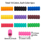 EVA Foam Pencil Gripper, Pencil Holder, for Kids Students, Mixed Color, 37.5x12.5mm, Inner Diameter: 8mm, 10 Colors, 6pcs/color, 60pcs/set