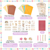 DIY Teachers' Day Theme Envelope & Card Kids Craft Kits, including Envelope, Paperboard and Rectangle Konfetti, Silk Ribbon, Rhinestone and Paper Accessories, Mixed Color, 180x125x0.4mm