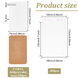 2 Bags 2 Colors Rectangle Paper Keychain Display Cards, Jewelry Display, with 200Pcs Cellophane Bags, Mixed Color, Card: 12x7.5x0.03cm, Hole: 5mm