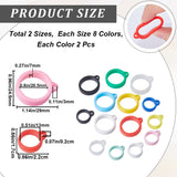 32Pcs 16 Style Silicone Pendant, for Electronic stylus & Lighter Making, Ring, Mixed Color, 29x24.5x7mm, Hole: 3mm, Inner Diameter: 8~13mm, 2pcs/style