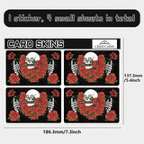 PVC Plastic Waterproof Card Stickers, Self-adhesion Card Skin for Bank Card Decor, Rectangle, Skull, 186.3x137.3mm