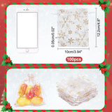 ChristmasSsnowflake Organza Gift Bags, for Party Candy Jewelry Bags & Pouches, Rectangle, Gold, 12.2x10x0.05cm