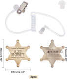 Ring Security Word Badge, Star Alloy Brooch Pin for Backpack Clothes, with Plastic Air Duct Accessories for Intercom Earphone, Antique Bronze, 70x61x7.5mm, 2pcs