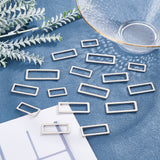 32Pcs 4 Style Alloy Buckle, Rectangle, Platinum, 30x14x1.5mm