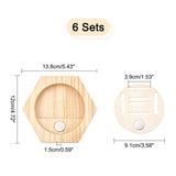 6 Sets Wooden Self Adhesive Honeycomb Combination Medal Display Stand, Hexagon Creative Splicing Sports Box, BurlyWood, 12x13.8x1.5cm, Hole: 4x0.55cm, Lining: 4.5x9.1cm, Hole: 3.9x0.35cm