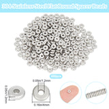 304 Stainless Steel Spacer Beads, Flat Round, Stainless Steel Color, 4x1.2mm, Hole: 1.2mm, about 300pcs/box