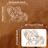 Plastic Drawing Painting Stencils Templates, for Painting on Scrapbook Fabric Tiles Floor Furniture Wood, Rectangle, Human, 29.7x21cm