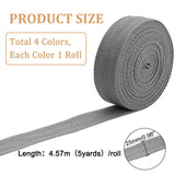 4 Rolls 4 Colors Flat Polyester Cord/Band, Webbing Garment Sewing Accessories, Mixed Color, 25x1.4mm, about 5 yards/roll, 1 color/roll