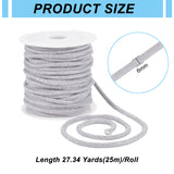 25M Polycotton Soft Drawstring Rope Replacement, Drawstring Cord, for Coats, Pants, Shorts, with 1Pc Plastic Spool, Light Grey, 6mm, about 27.34 Yards(25m)/Roll