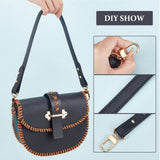 Microfiber Leather Bag Straps, with Alloy Swivel Clasps, Bag Replacement Accessories, Black, 59.5x1.75x1.15cm
