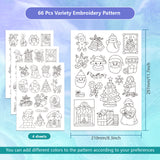 4 Sheets 11.6x8.2 Inch Stick and Stitch Embroidery Patterns, Non-woven Fabrics Water Soluble Embroidery Stabilizers, Christmas, Santa Claus, 297x210mmm