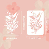 Plastic Drawing Painting Stencils Templates, for Painting on Scrapbook Fabric Tiles Floor Furniture Wood, Rectangle, May Lily of the Valley, 29.7x21cm