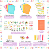 DIY Teachers' Day Theme Envelope & Card Kids Craft Kits, including Envelope, Paperboard and Rectangle Konfetti, Silk Ribbon, Rhinestone and Paper Accessories, Mixed Color, 180x125x0.4mm