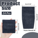 Velvet Jewelry Flap Pouches, Folding Envelope Bag for Earrings, Bracelets, Necklaces Packaging, Rectangle, Midnight Blue, 96x90x2.5mm