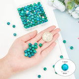 3 Strands Natural Chrysocolla Beads Strands, Dyed, Round, 8mm, Hole: 1.4mm, about 33pcs/strand, 10 inch(25.5cm)