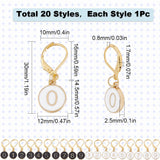Number 0~9 Locking Stitch Markers, Alloy Enamel Black & White Charm Stitch Marker, with 304 Stainless Steel Hoop, Golden, 3cm, 20 style, 1pc/style, 20pcs/box