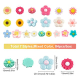 Resin Cabochons, Flower, Mixed Color, 84pcs/box