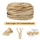 Flat PU Leather Braided Cord, for Craft Making, Gold, 5x2mm, about 5.47 Yards(5m)/Bundle