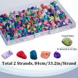 2 Strands Synthetic Turquoise Beads Strands, Colorful Chip, 5~8mm, Hole: 1mm, about 33 inch(84cm)