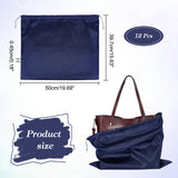 Cloth Imitation Silk Dustproof Storage Pouches, Portable Travel Drawstring Bag, Rectangle, Midnight Blue, 39.7x50x0.45cm, 12pcs/bag