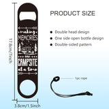 201 Stainless Steel Bottle Opener, with PU Leather Cord, Rectangle, Car, 178x38x2mm