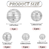 11Pcs 5 Style Plastic & Glass Disco Ball Cake Decorations, for Festive Party Decorations, Round, Silver, 21.5~50x21~49mm