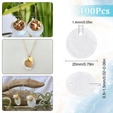 100Pcs Capiz Shell Pendants, Flat Round Charm, WhiteSmoke, 20~20.5x0.5~1.5mm, Hole: 1.4mm