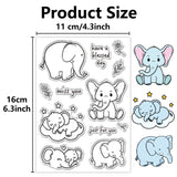 Custom PVC Plastic Clear Stamps, for DIY Scrapbooking, Photo Album Decorative, Cards Making, Stamp Sheets, Film Frame, Elephant, 160x110x3mm